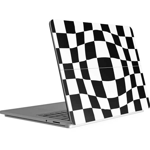 Black and White Zoomed Checkerboard Surface Laptop Studio Skin